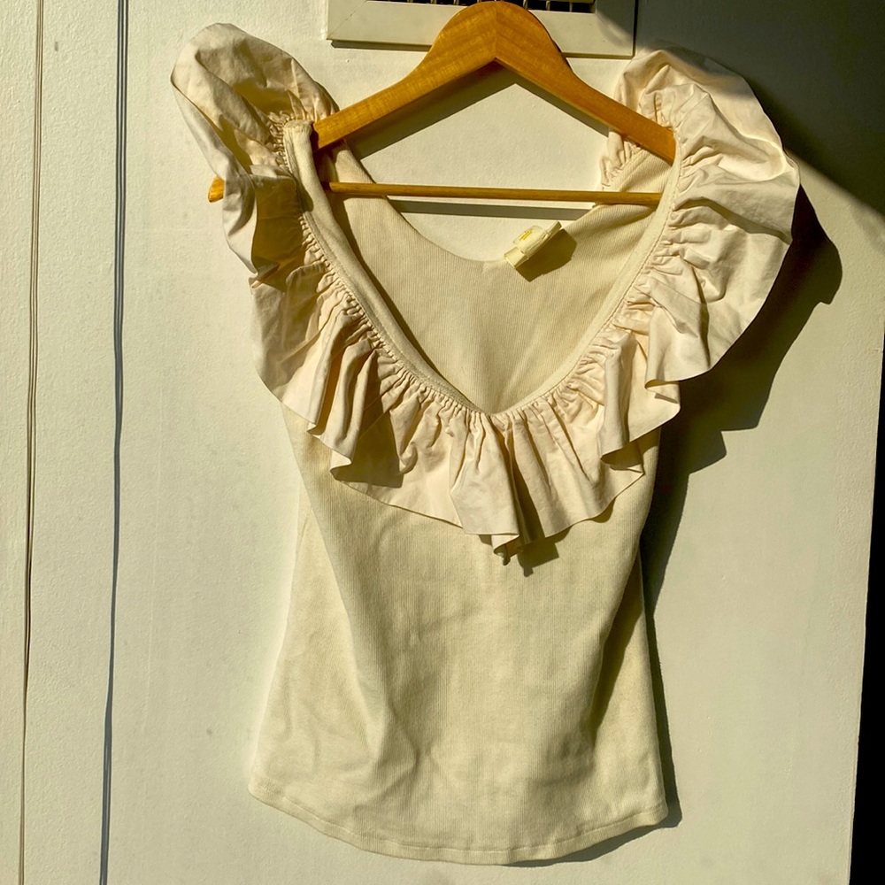 Anthropologie Ruffle Collar Blouse